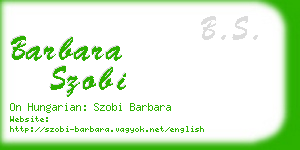 barbara szobi business card